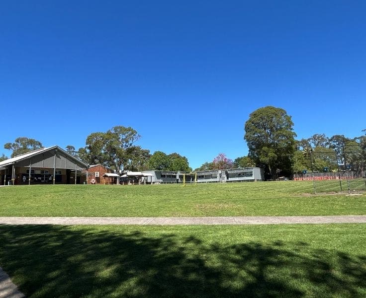 School oval with hall in the background